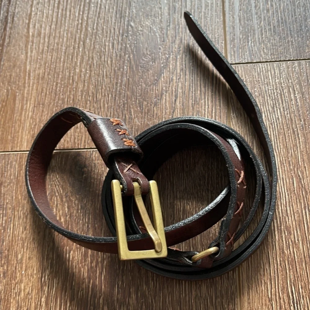 JOHN FARAH DOUBLE ROLL BUCKLE LEATHER BELT S